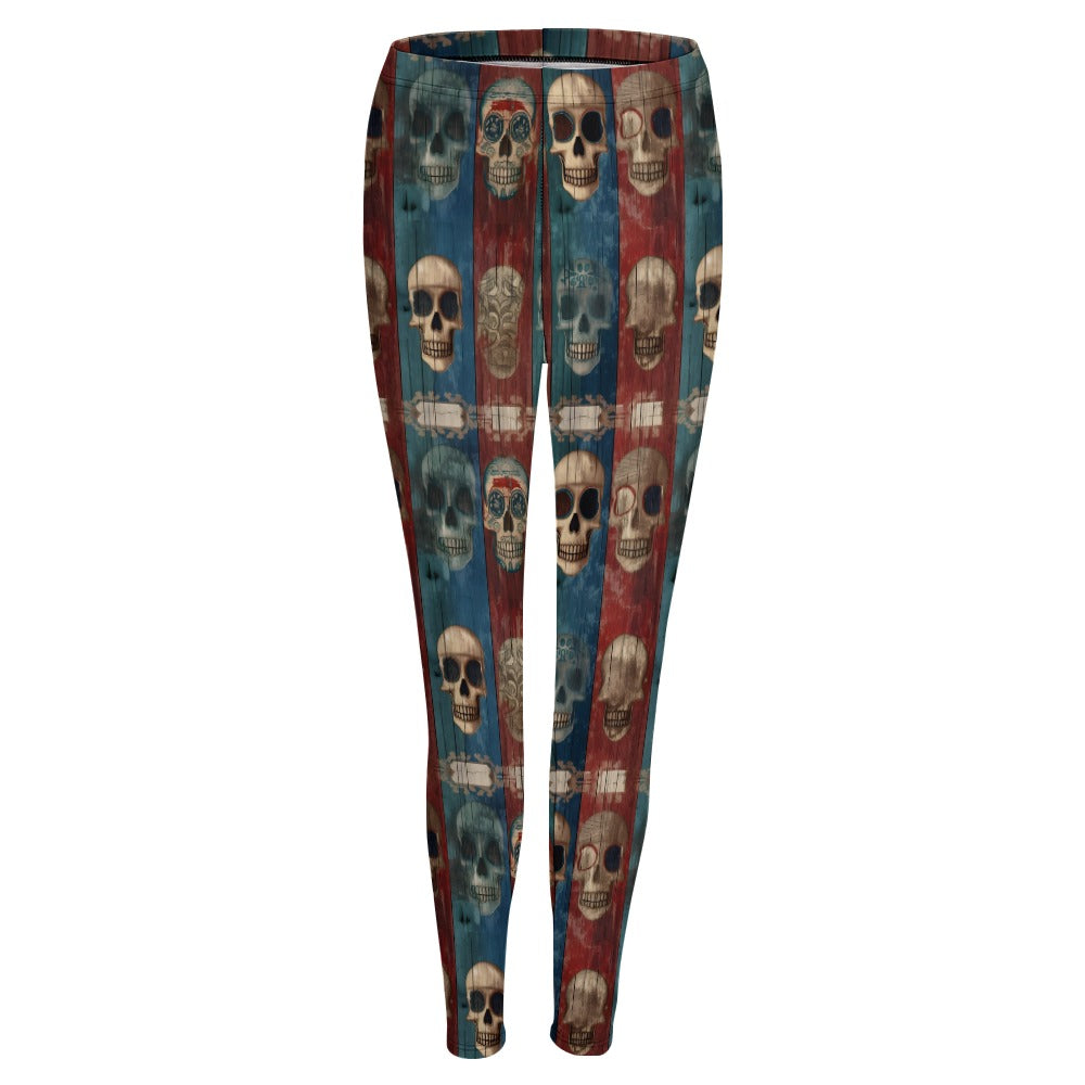 Red And Blue Skull Stack Leggings