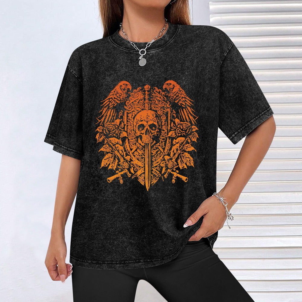 Skull Crest Wash Off Short Sleeved T-shirt