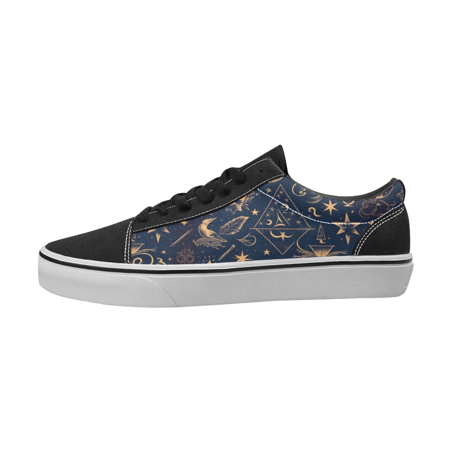 Mystical Symbols Lace-Up Canvas Shoes