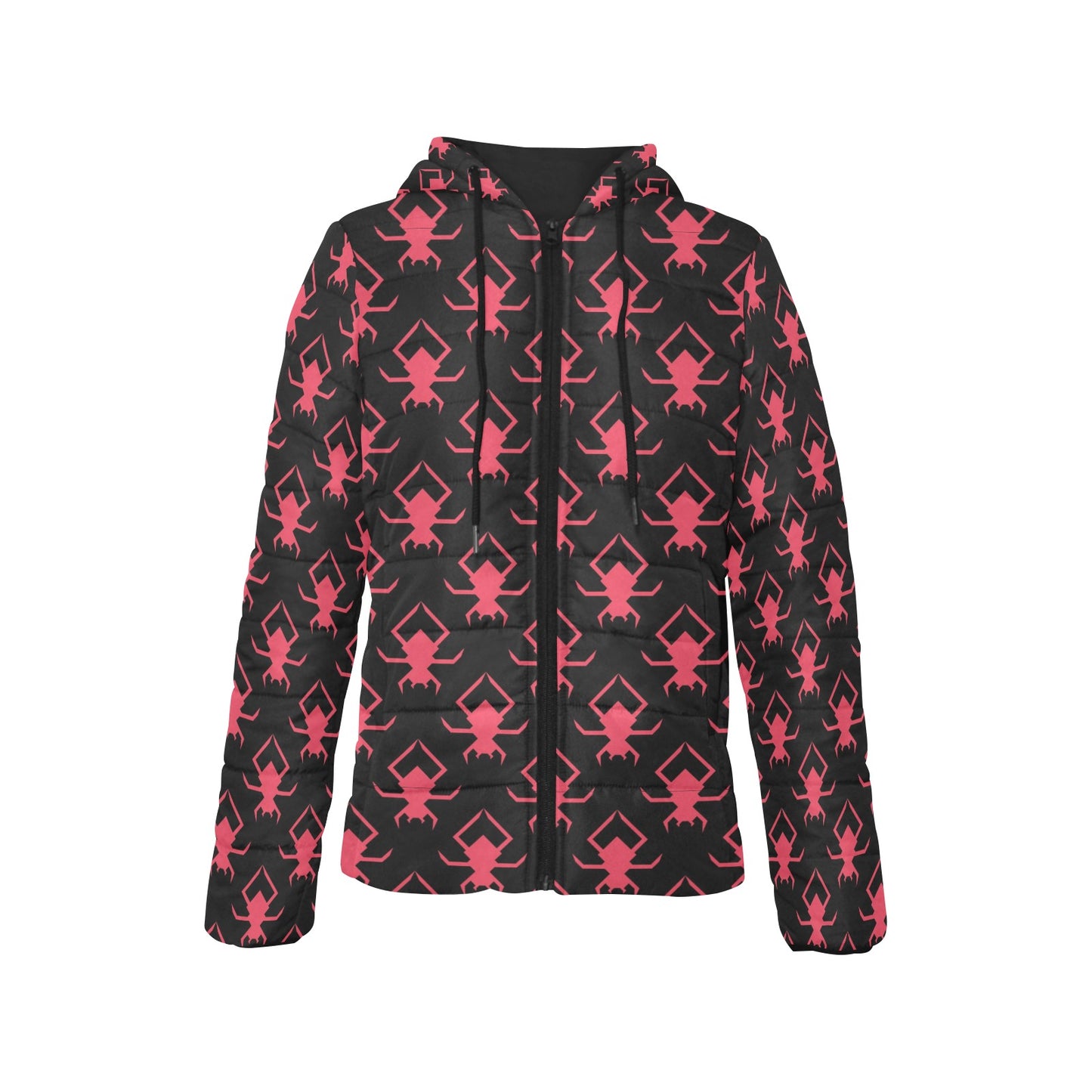 Pink Spiders Padded Hooded Jacket