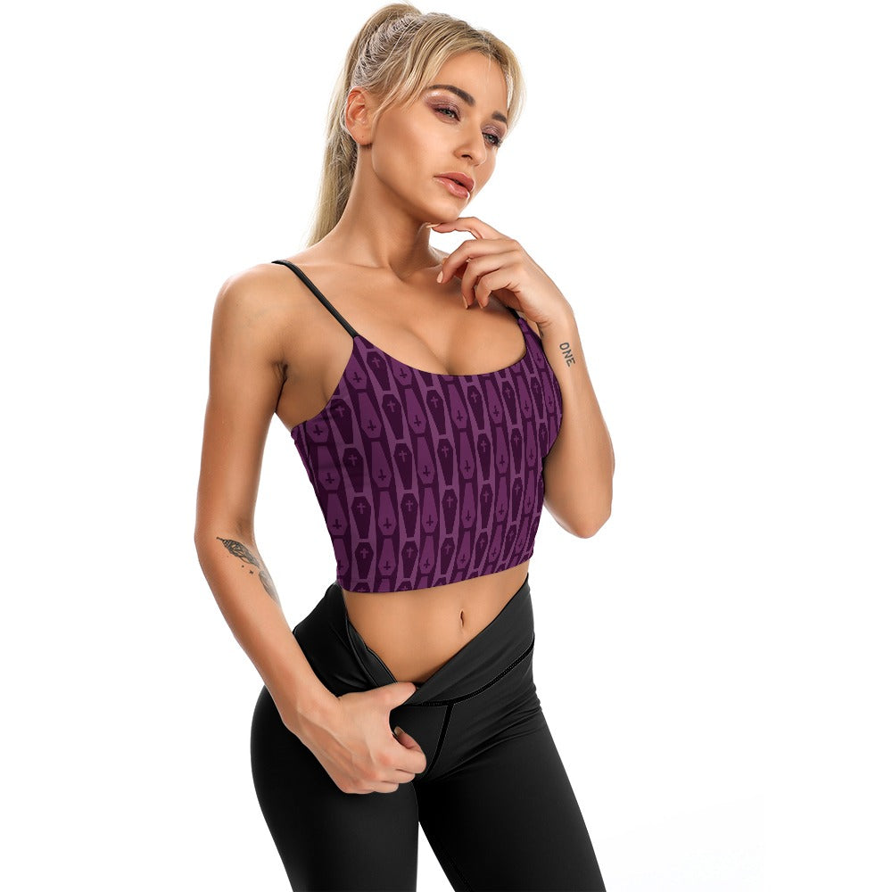 Purple Coffin Pattern Thin Camisole