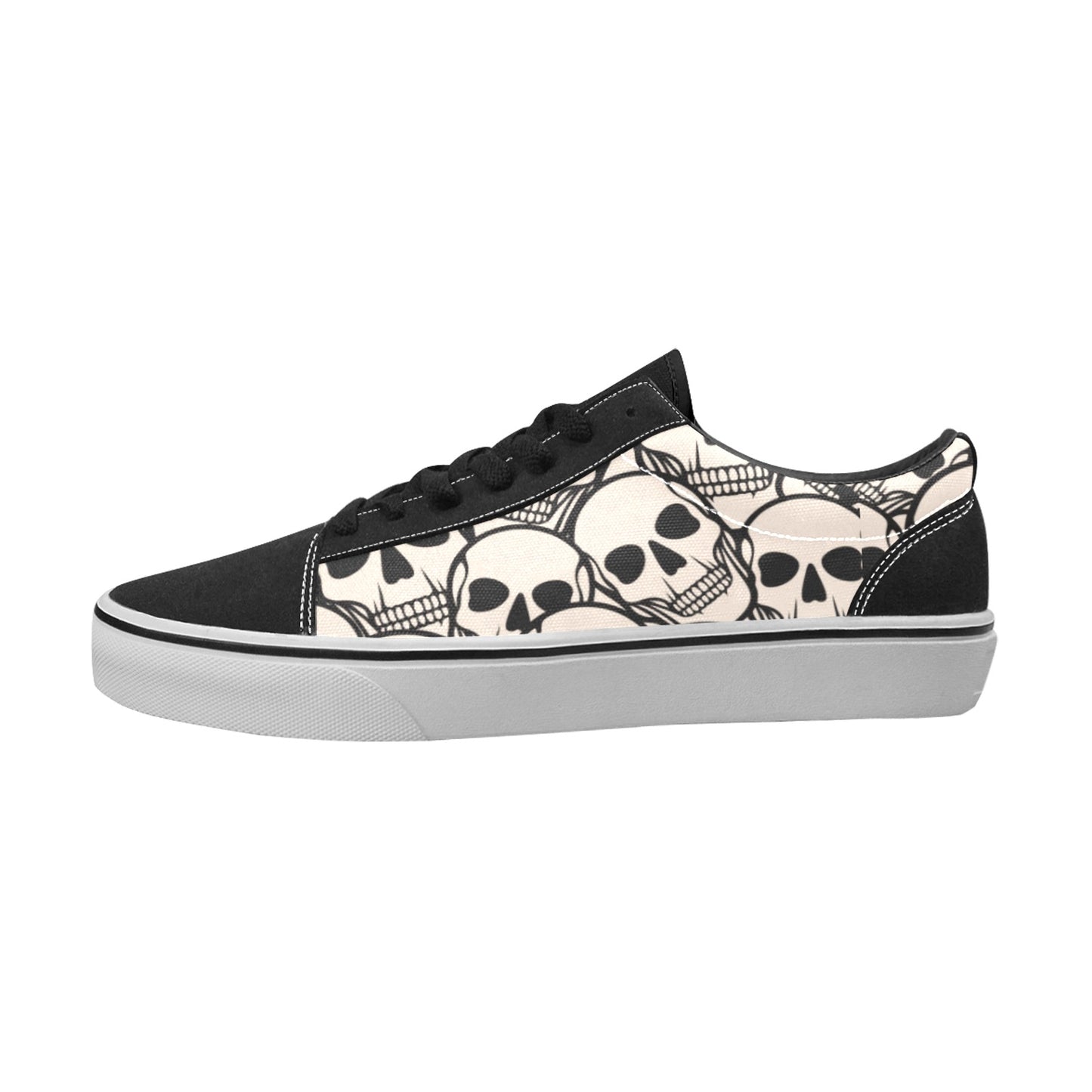 Skulls Lace-Up Canvas Shoes