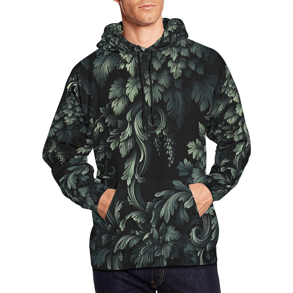 Dark Green Leaves Hoodie