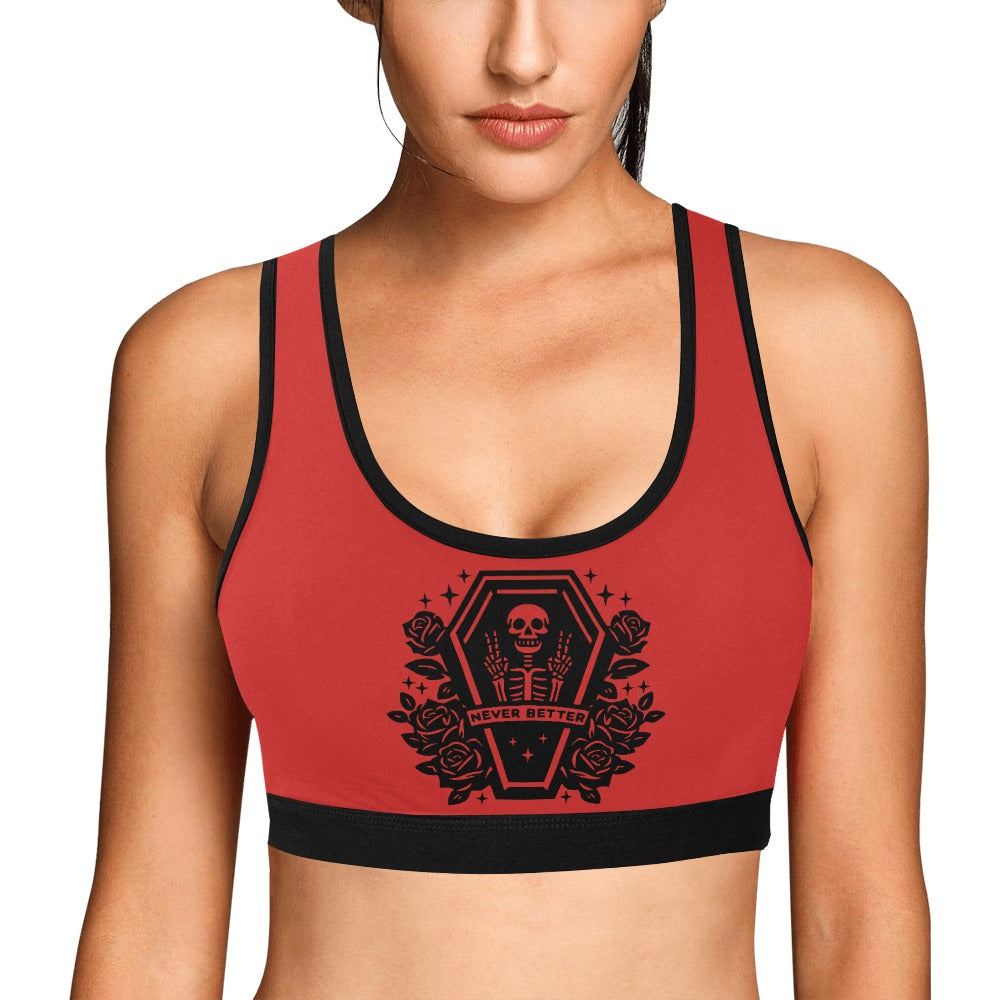 Never Better Skeleton Sports Bra