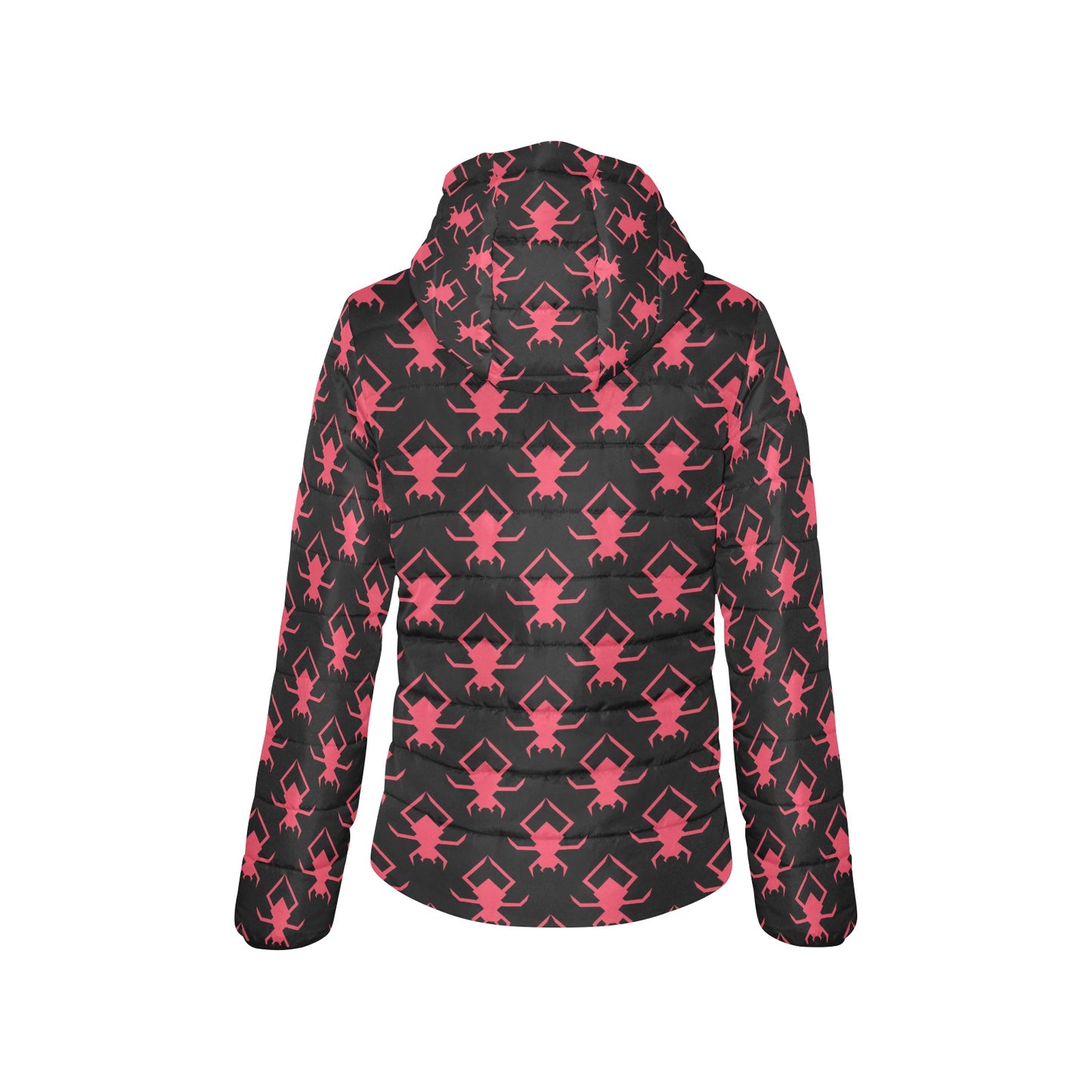 Pink Spiders Padded Hooded Jacket