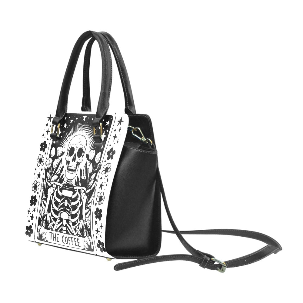 The Coffee Skeleton Rivet Shoulder Handbag