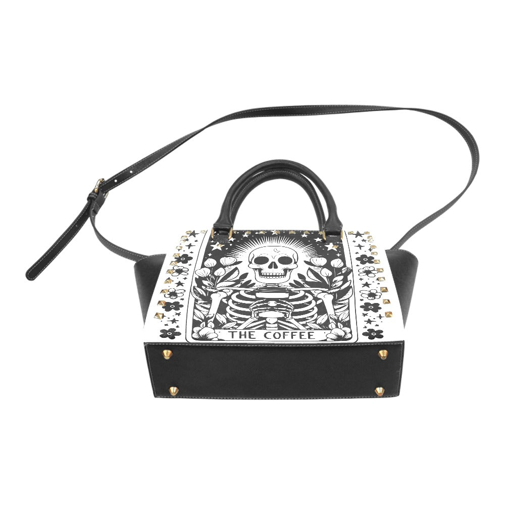 The Coffee Skeleton Rivet Shoulder Handbag