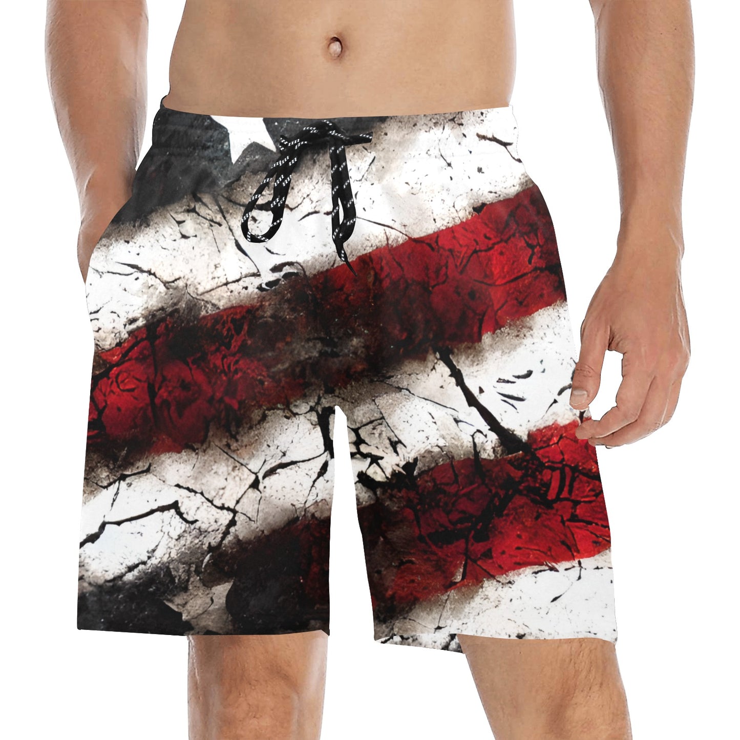 Grunge USA Flag Beach Shorts