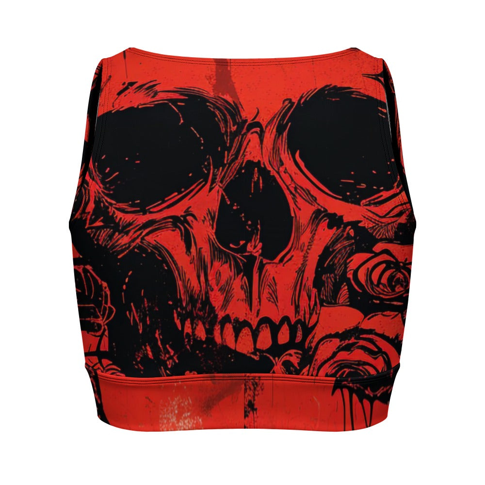 Skull And Roses Yoga Zipper Vest