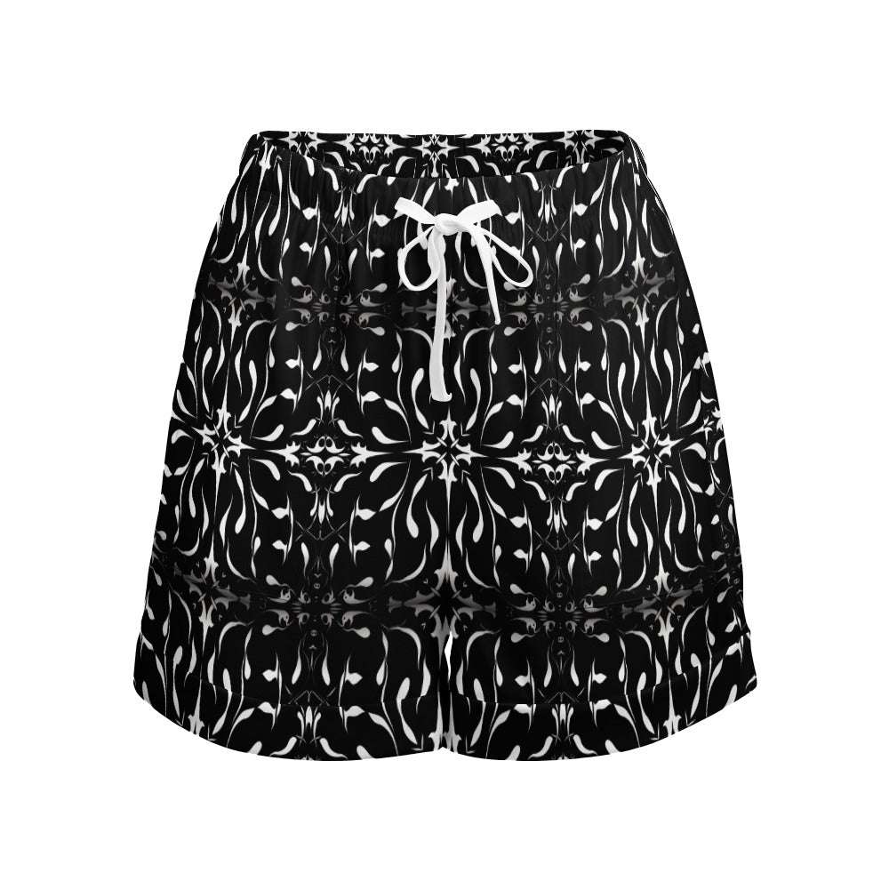 Goth High Waist Loose Elastic Waist Shorts