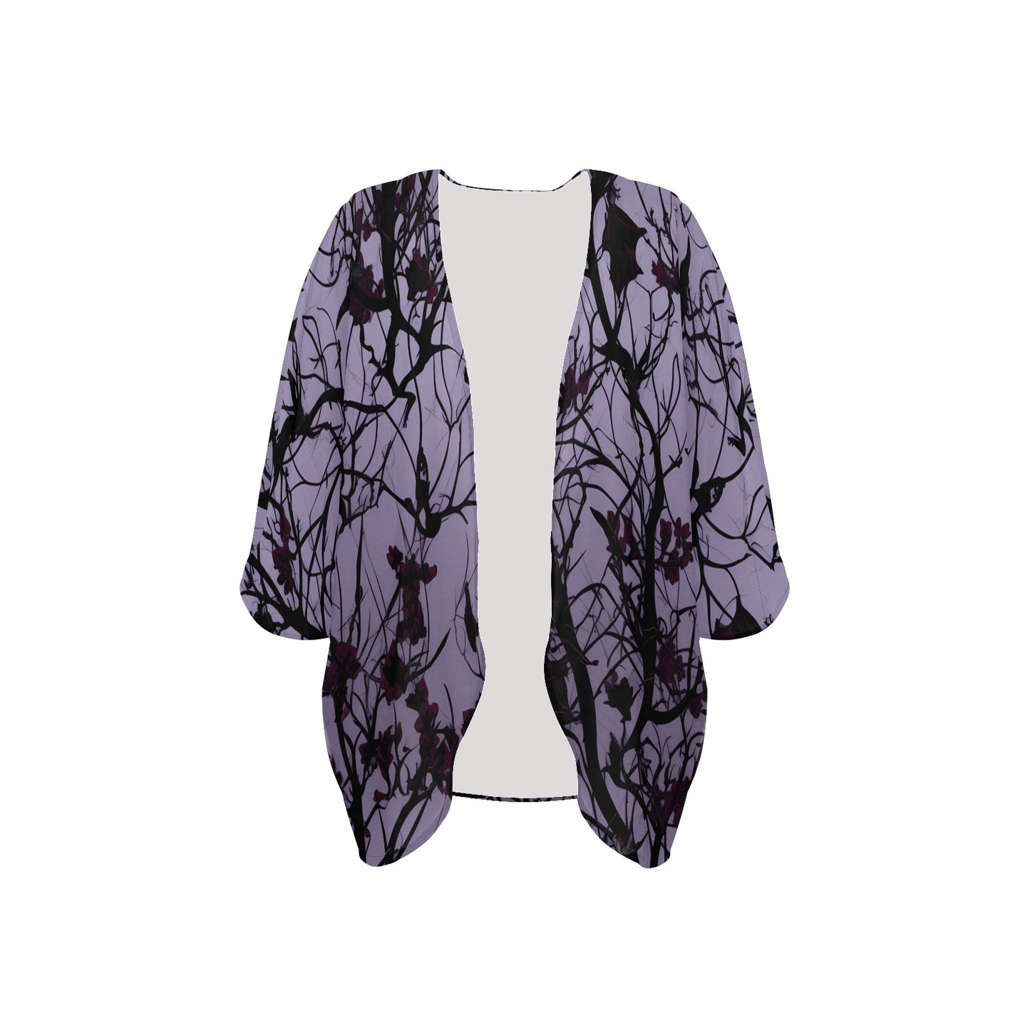 Midnight Purple Kimono Chiffon Cover Up