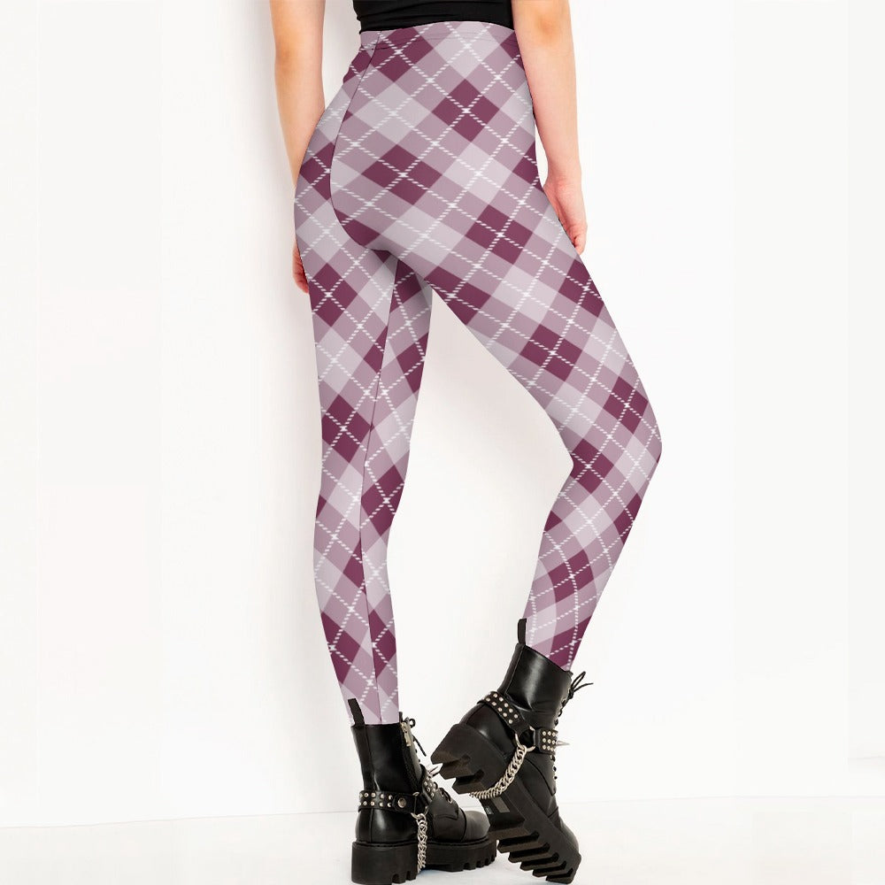 Plum Plaid Leggings