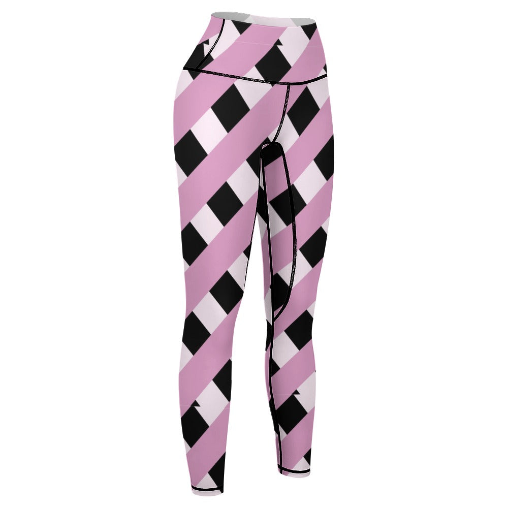 Thatched Pink And Black Yoga Pants