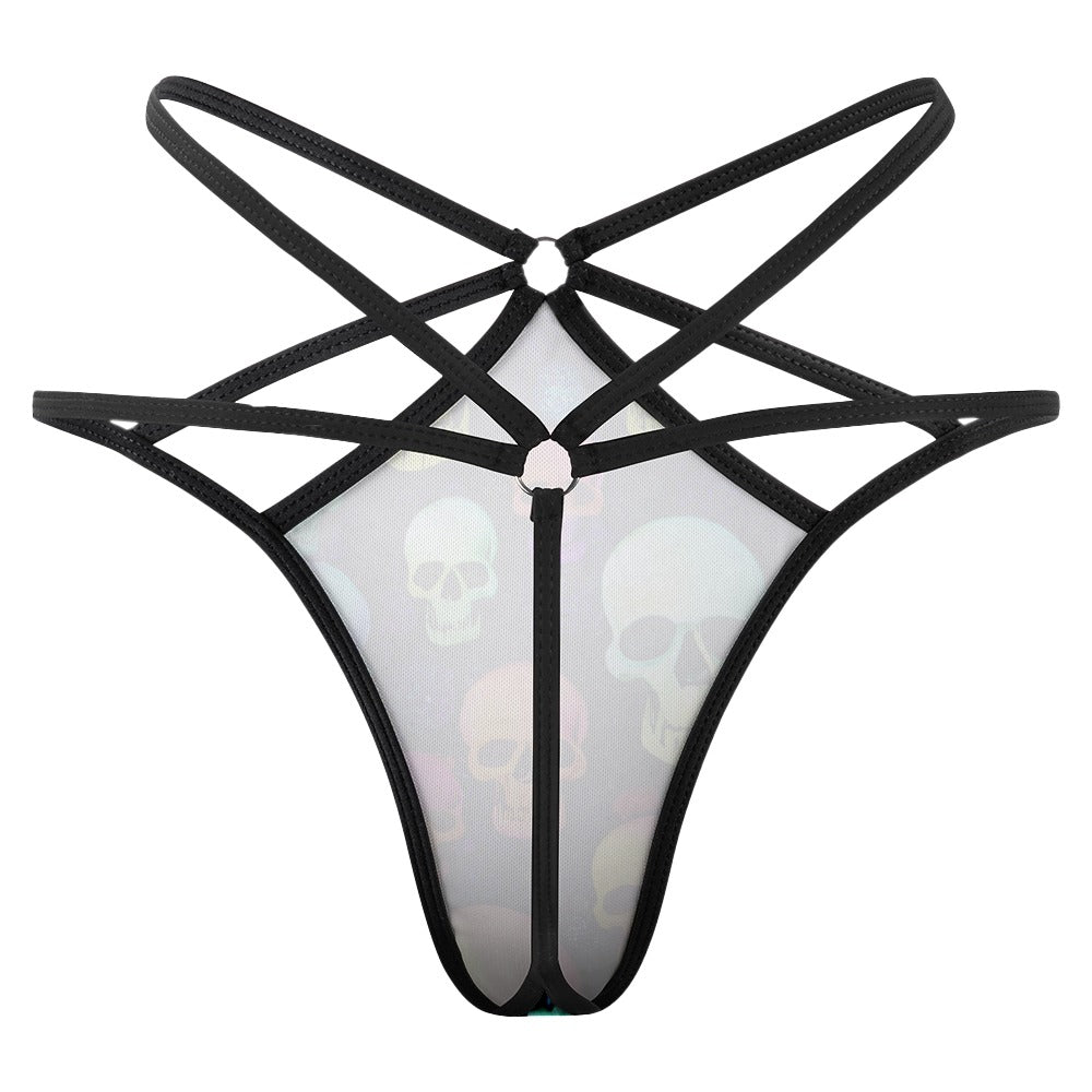 Colored Skull Heads T-back Thong