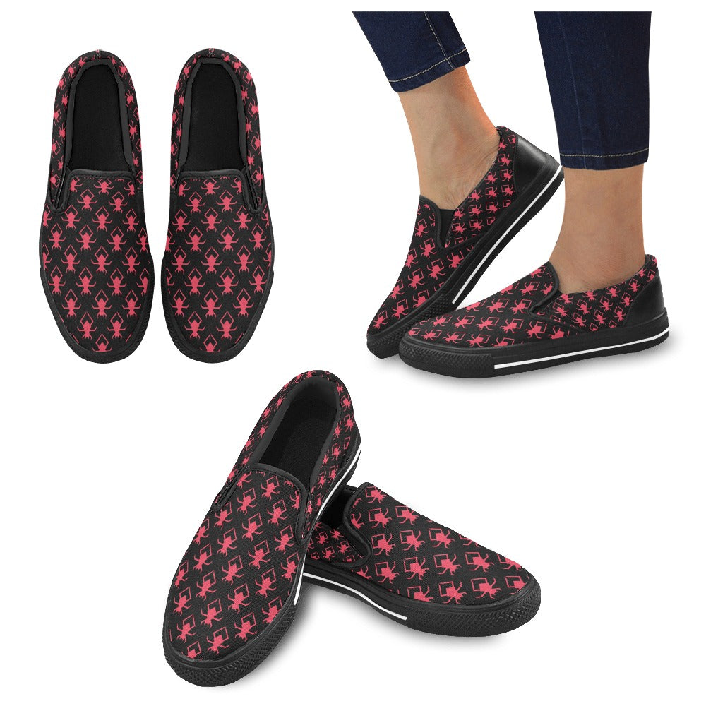 Pink Gothic Spiders Slip-on Canvas Women's Shoes