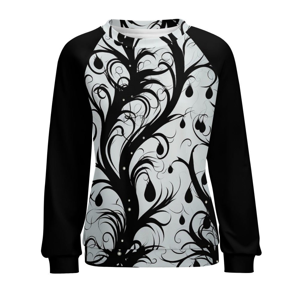 Vines Of Darkness Raglan Round Neck Sweater