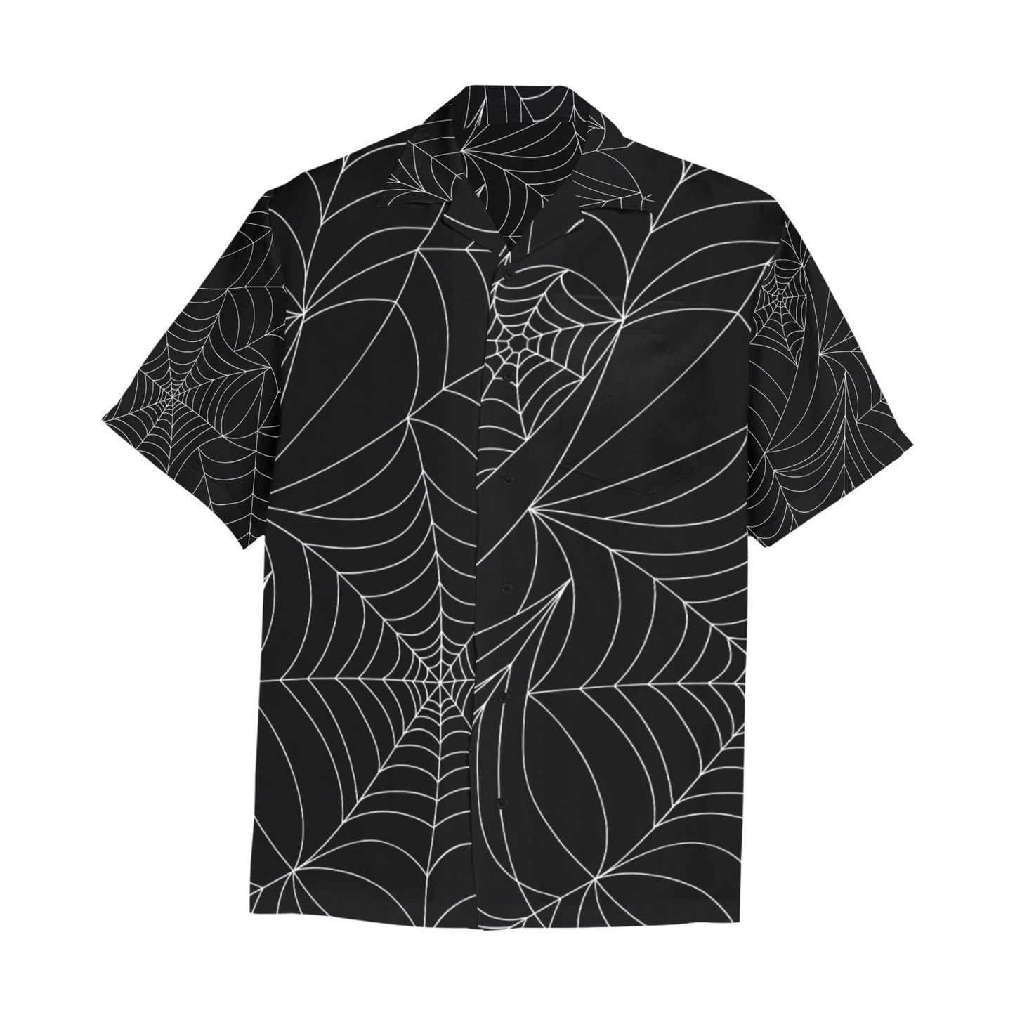 Spider Webs Hawaiian Shirt With Chest Pocket