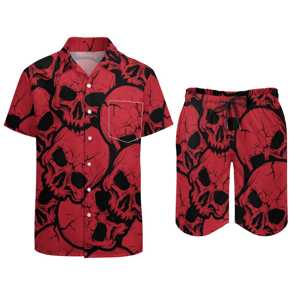 Red Skulls Leisure Beach Suit