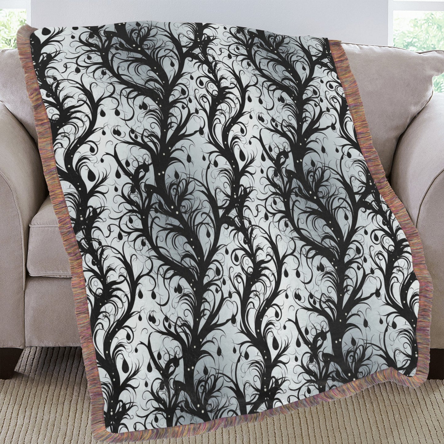 Vines Of Darkness Ultra-Soft Mixed Fringe Blanket (60x80 inch)