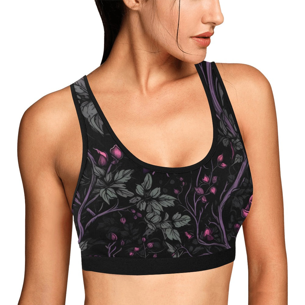 Vine And Rose Sports Bra