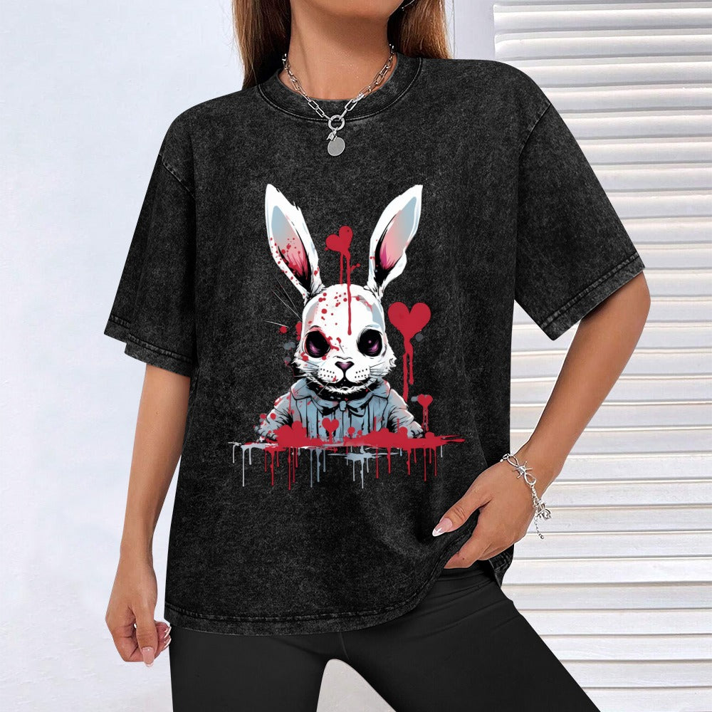 Crazy Bunny Wash Off Short Sleeved T-shirt