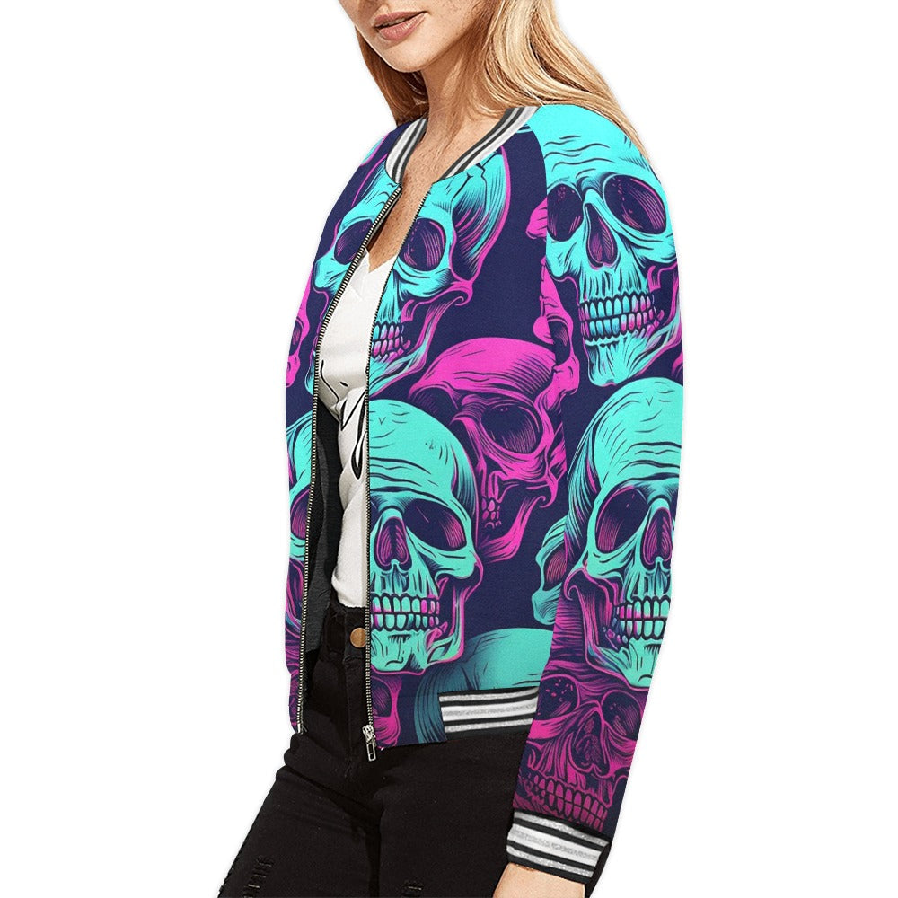 Neon Skulls Stripes Jacket