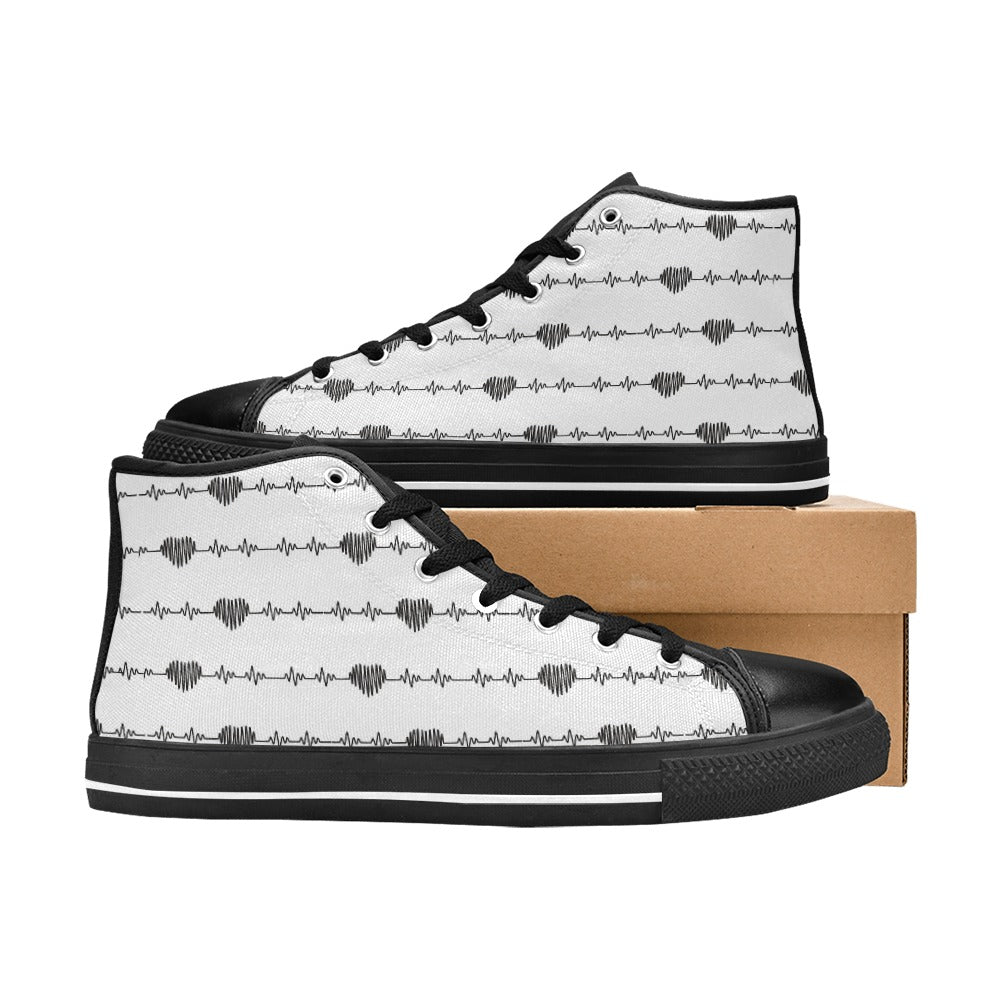 Heart Beat Hearts High Top Canvas Shoes