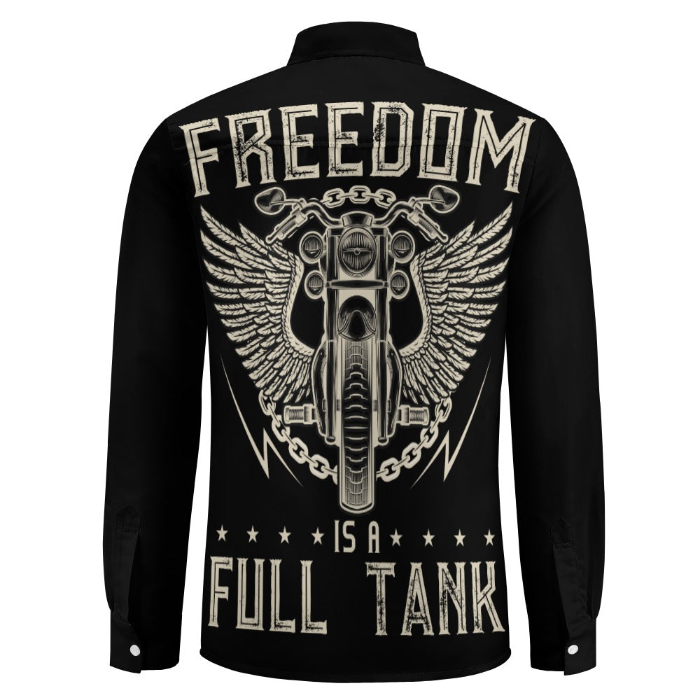 Freedom Is A Full Tank Casual One Pocket Long Sleeve Shirt