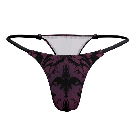 Gothic Purple And Black Thin Thong
