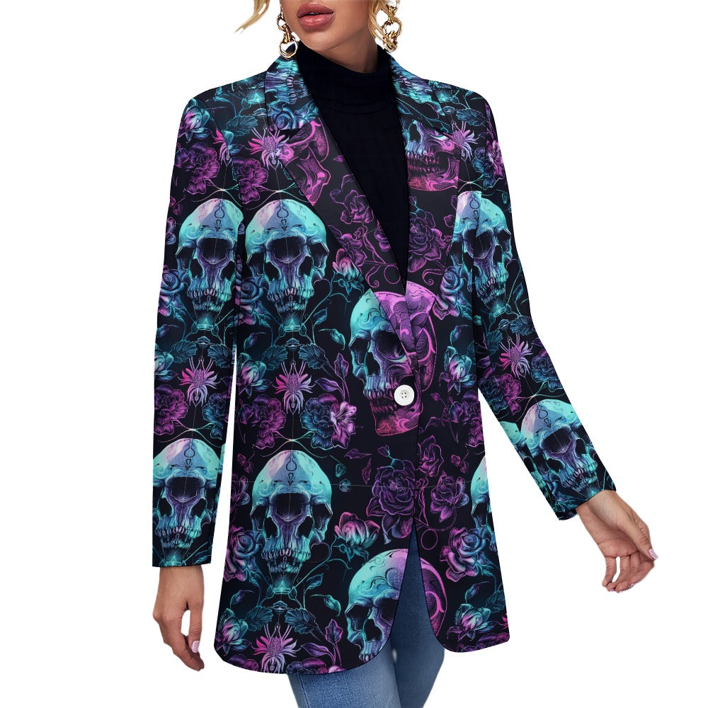 Neon Skull Style Casual Suit Jacket