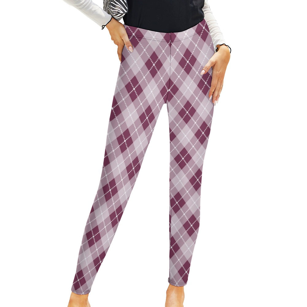 Plum Plaid Leggings