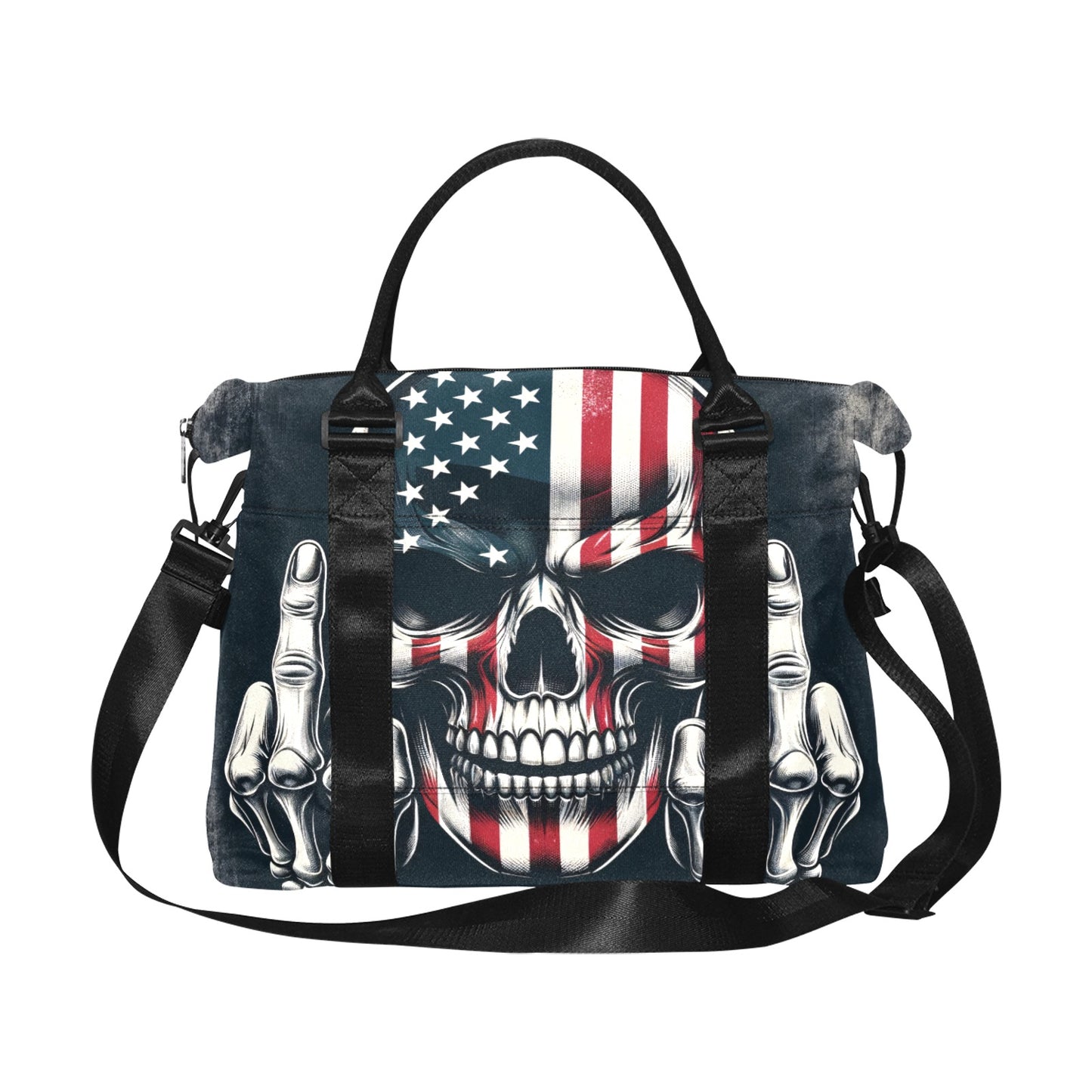 Middle Finger Skull Large Capacity Duffle Bag