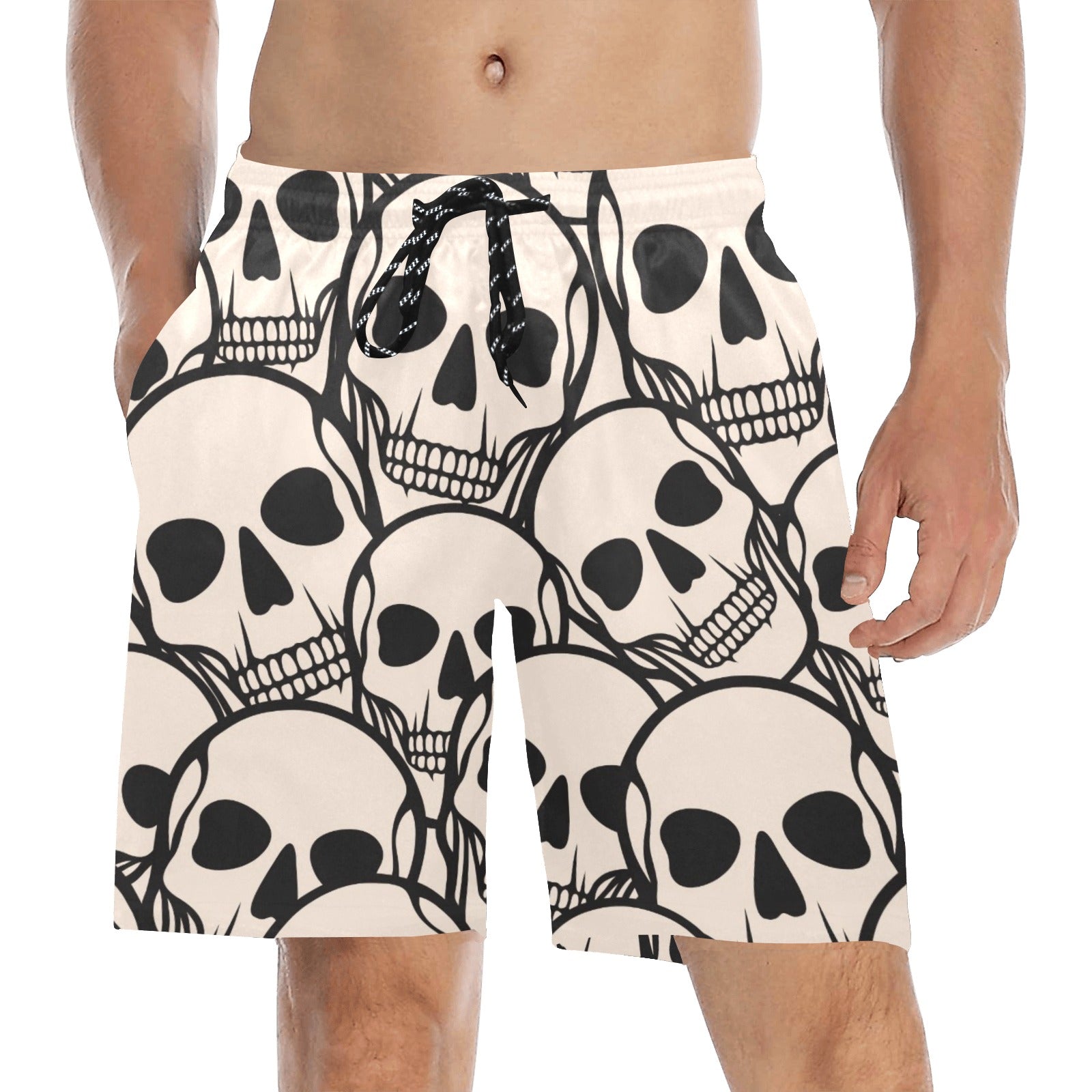 Skull Head Pattern Beach Shorts