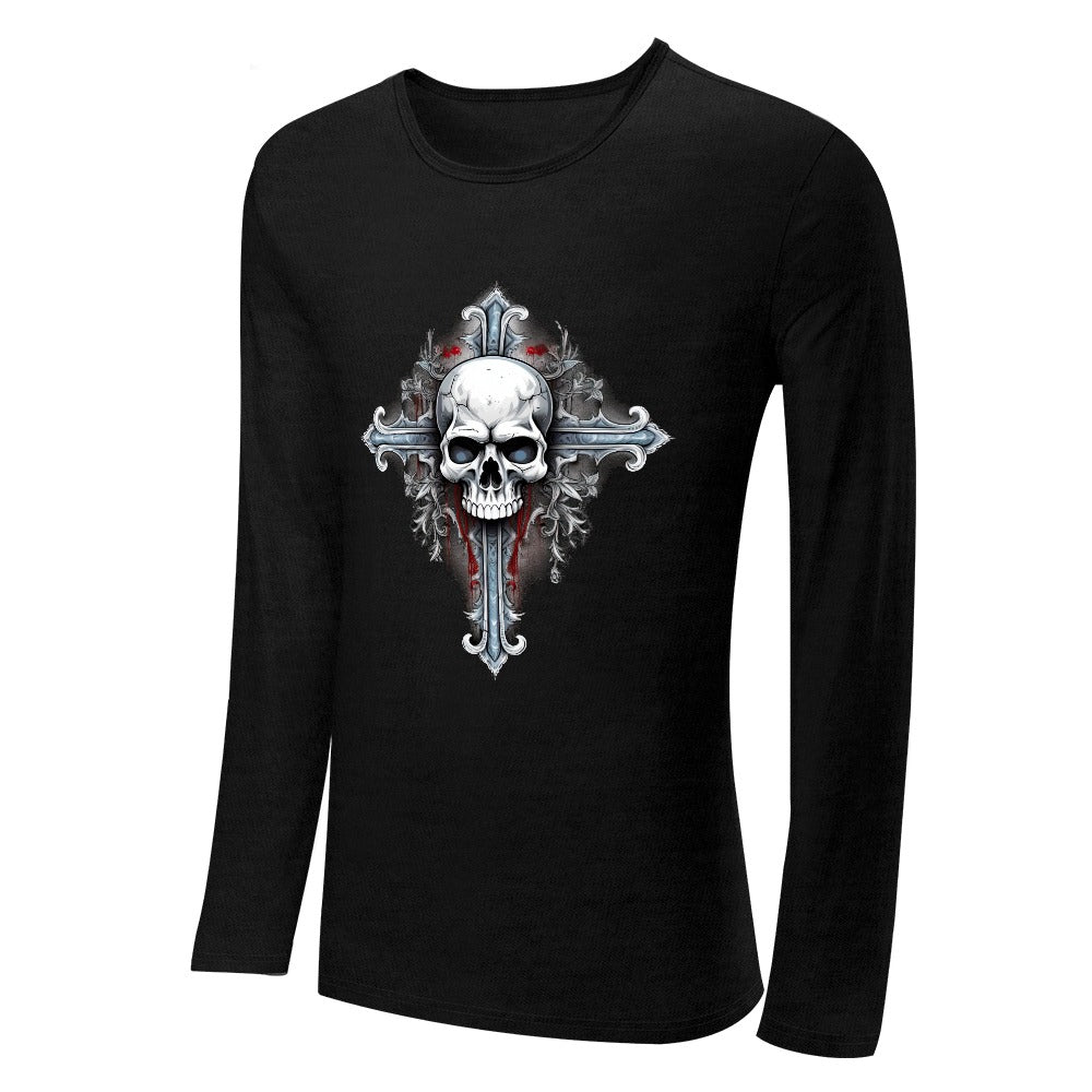 Skull And Cross Crewneck Long Sleeve T-shirt