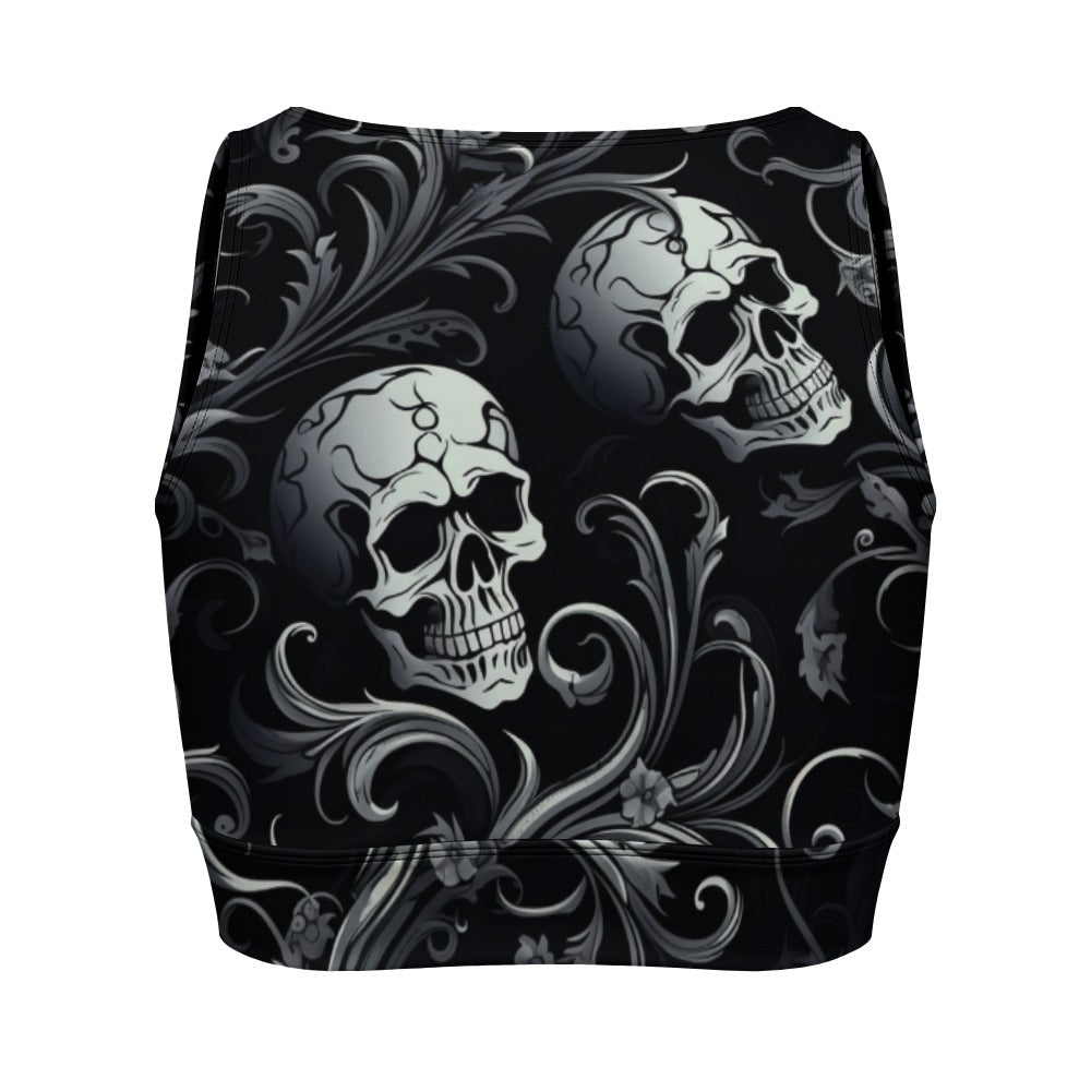 Gothic Skulls Yoga Zipper Vest