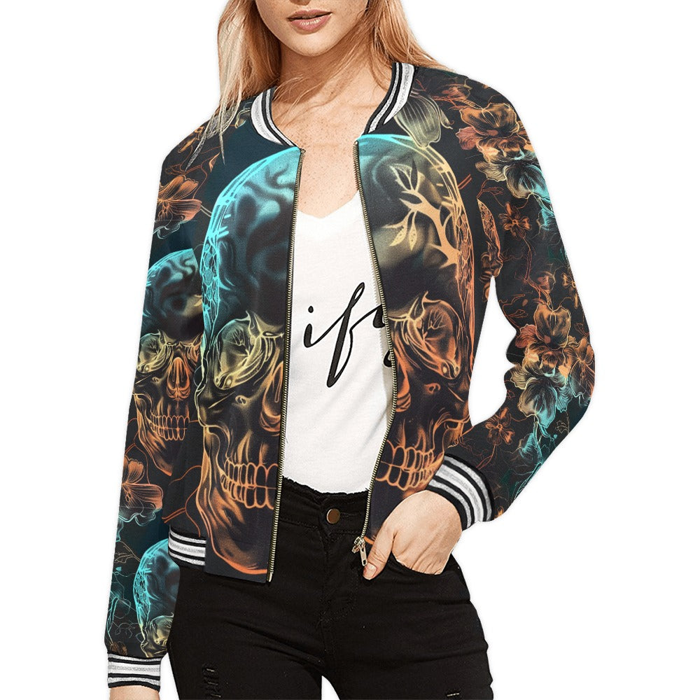 Ink Skulls Horizontal Stripes Jacket