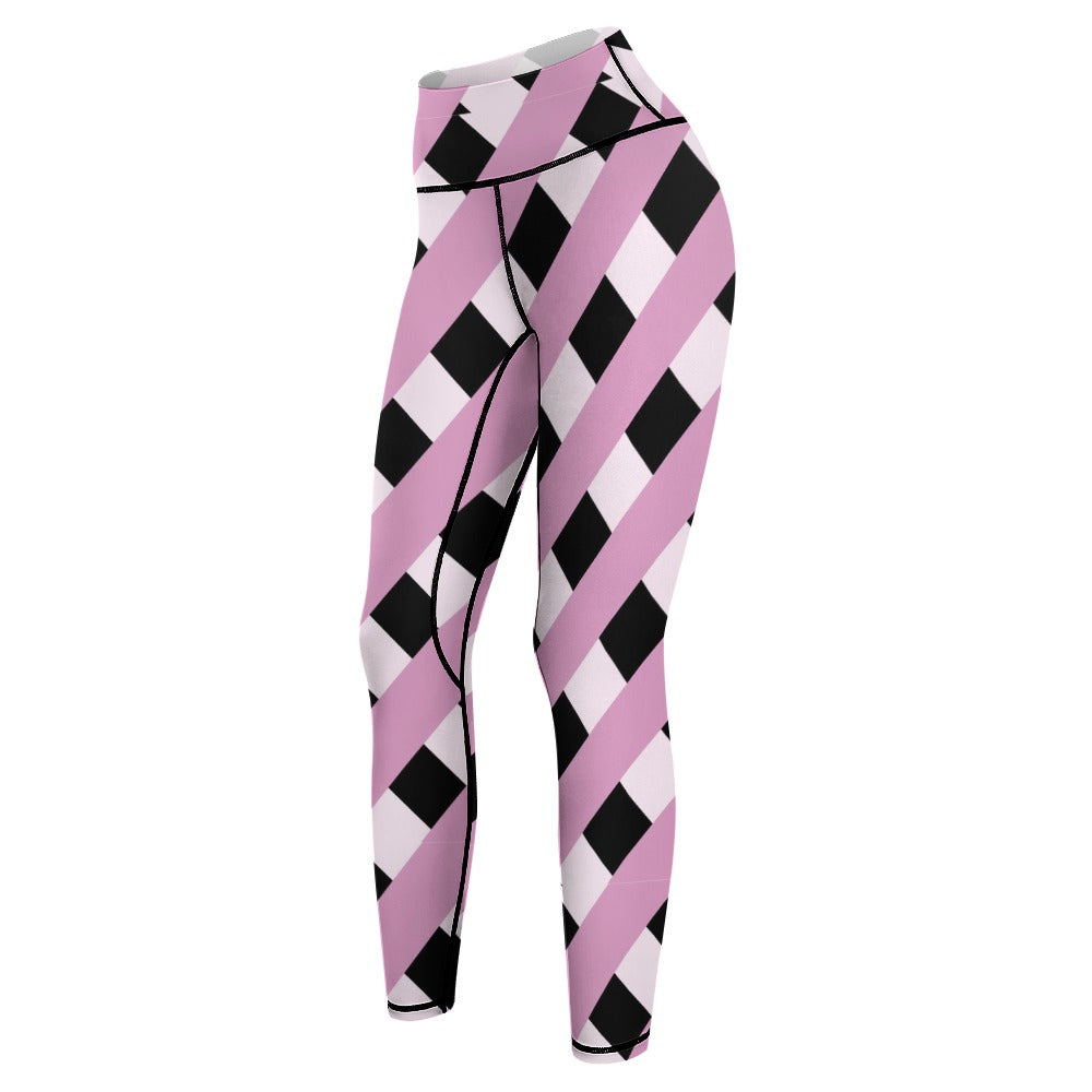 Thatched Pink And Black Yoga Pants