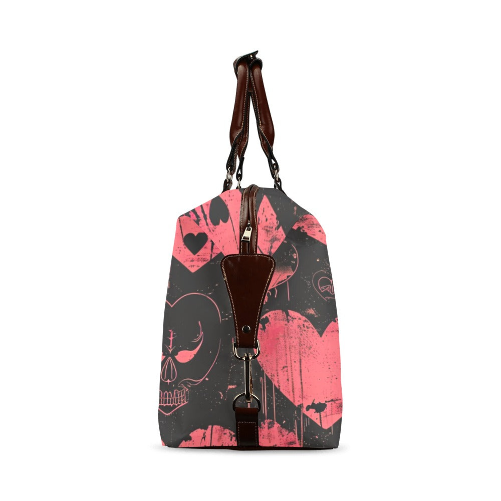 Faded Hearts And Skulls Flight Bag