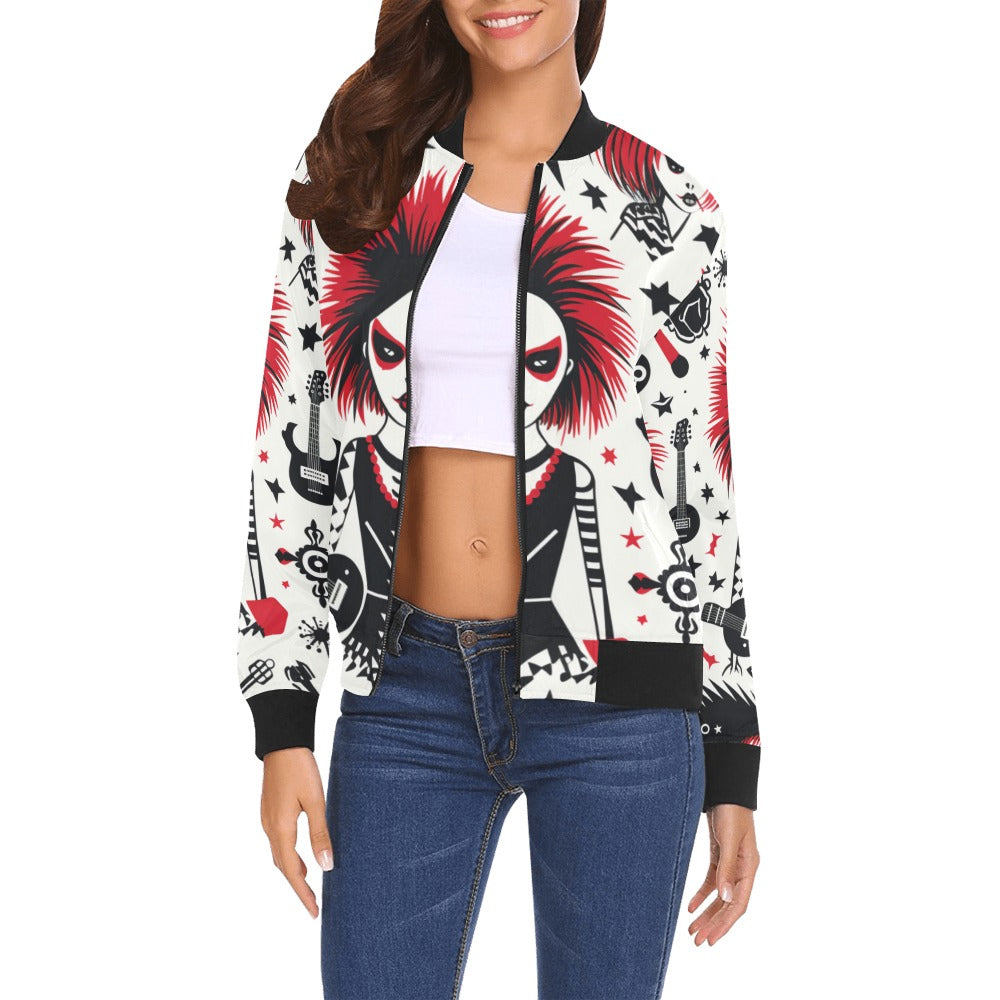 Punk Rock Girl Bomber Jacket