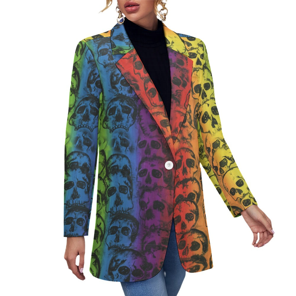 Rainbow Skulls Casual Suit Jacket