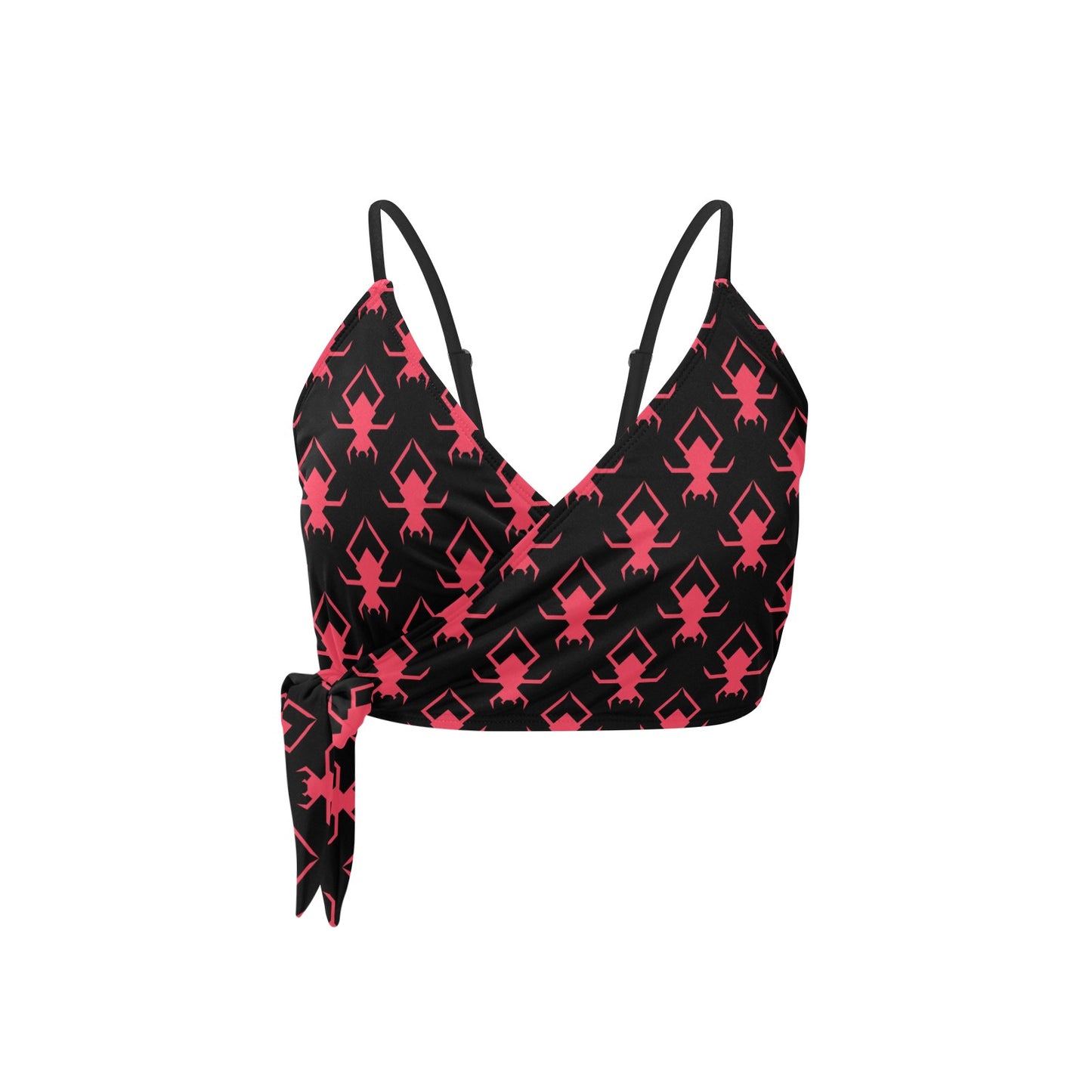 Pink Spiders Knot Side Bikini Top