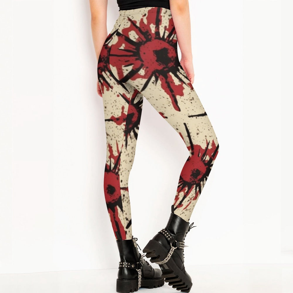 Red And Black Design Leggings