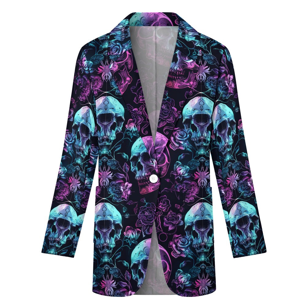 Neon Skull Style Casual Suit Jacket