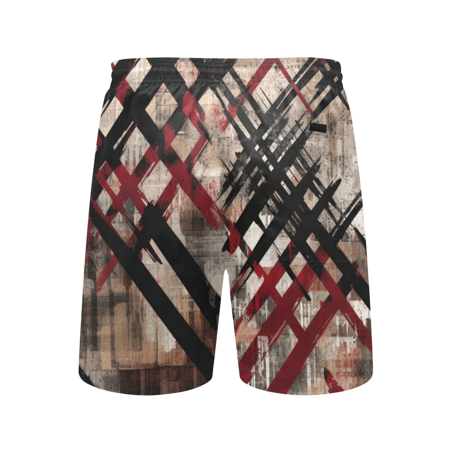Black And Red Strike Pattern Beach Shorts