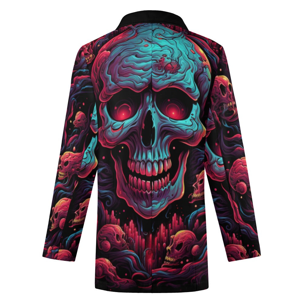 Colorful Skull Design Casual Suit Jacket