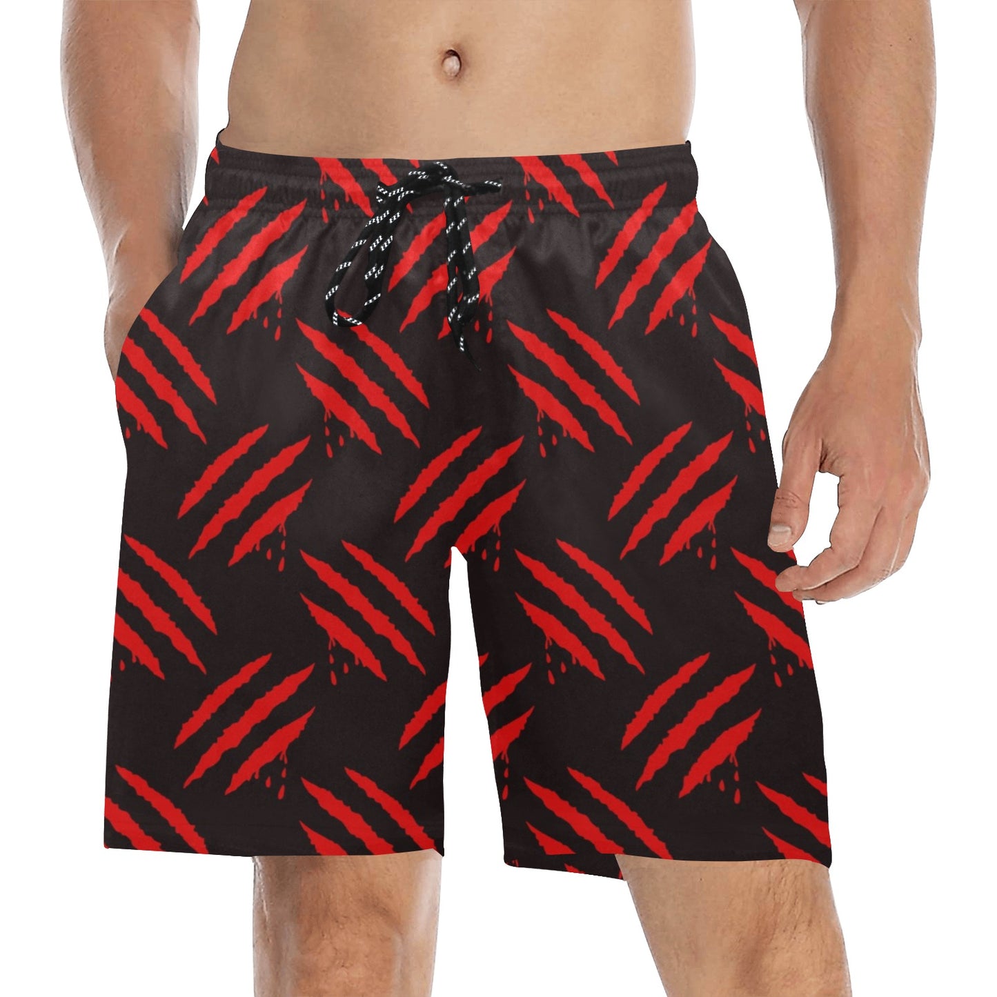 Red Claw Marks Beach Shorts