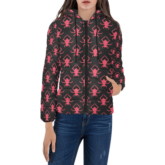 Pink Spiders Padded Hooded Jacket