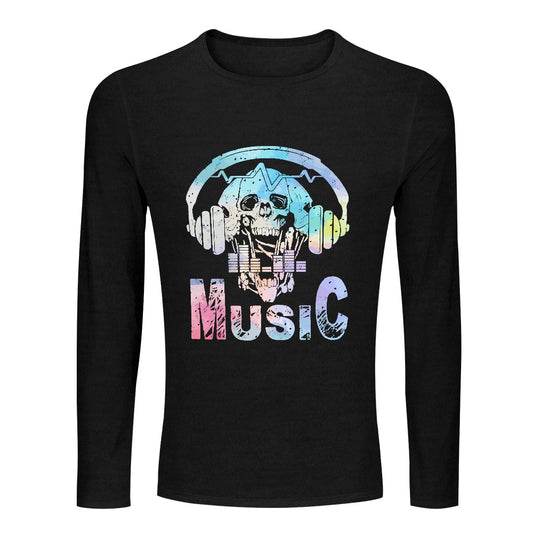 Music Skull Crewneck Long Sleeve T-shirt