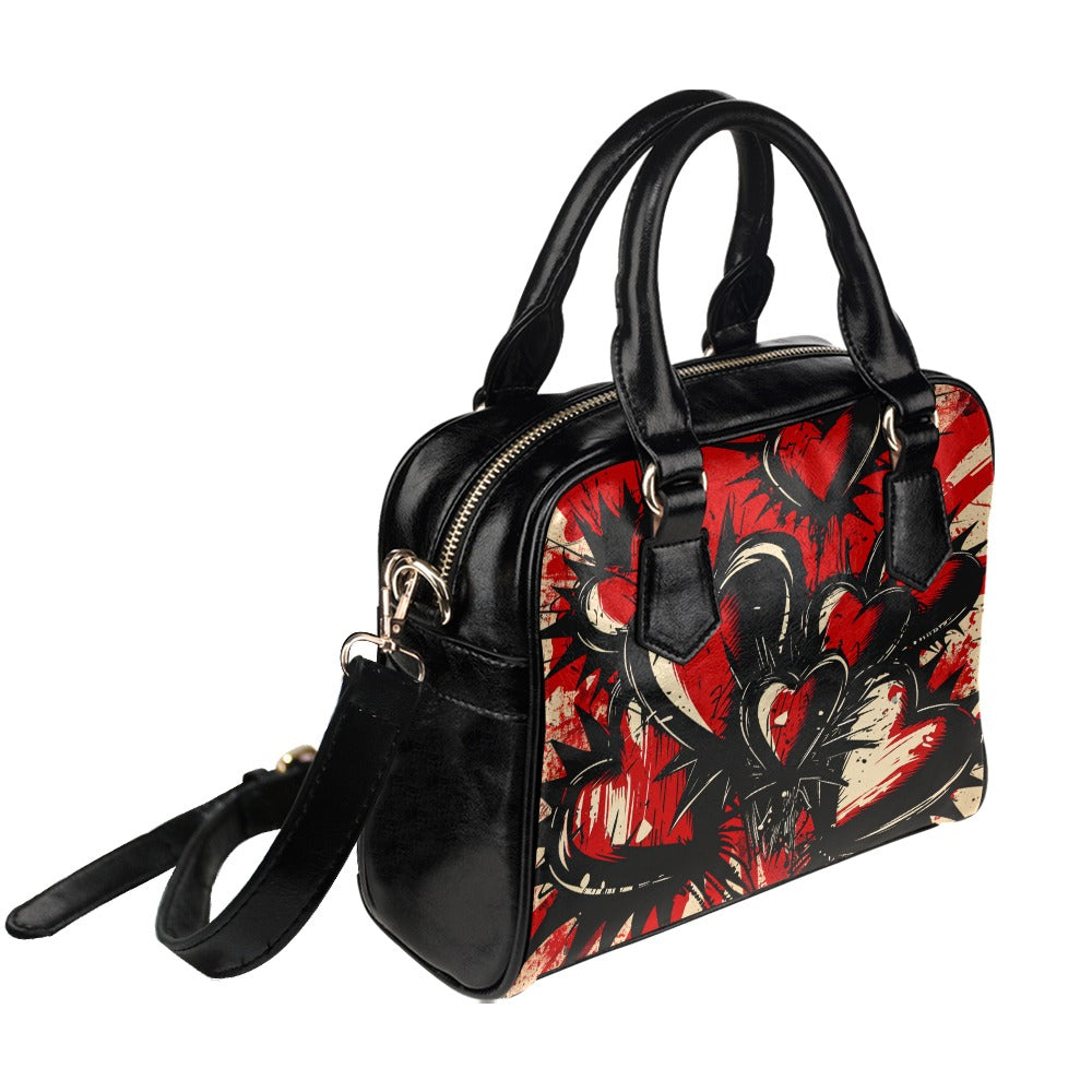 Punk Hearts Shoulder Handbag