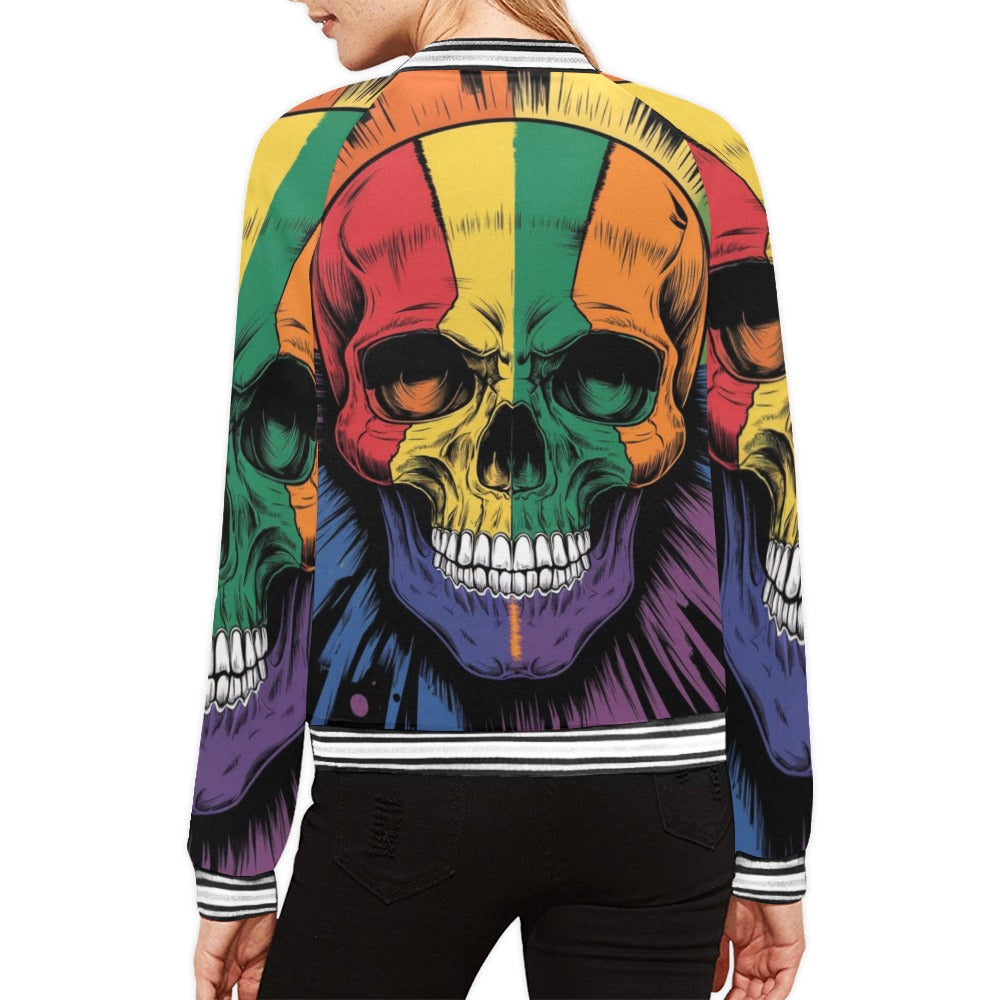 Rainbow Skull Horizontal Stripes Jacket